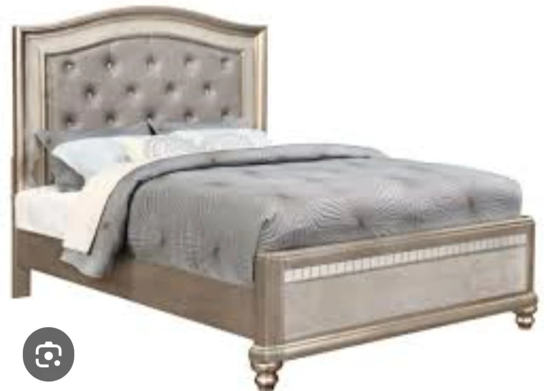 Upholstered Queen Bed Frame with Tufted Headboard - photo 2