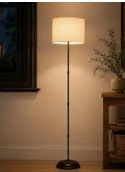 Minimalist Floor Lamp with Fabric Shade