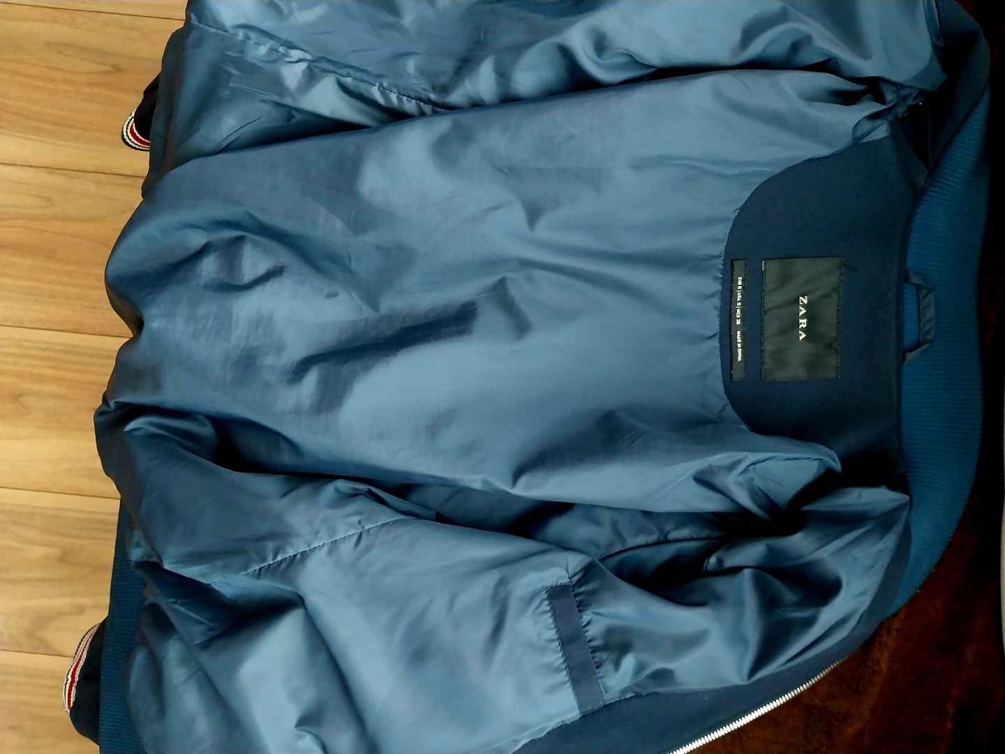 ZARA Men's Bomber Jacket Navy Blue - photo 2