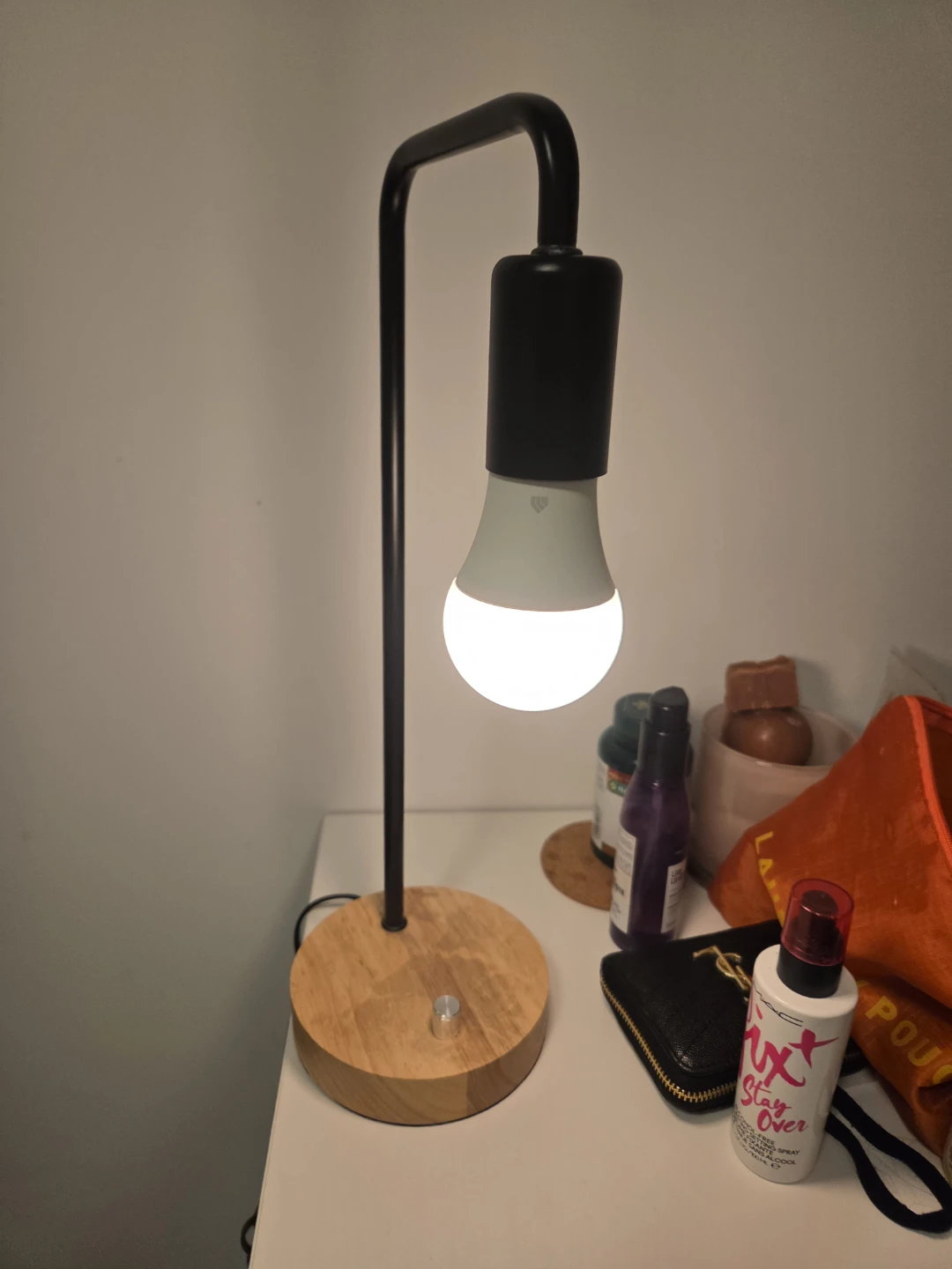 Modern Desk Lamp with Wood Base - photo 3