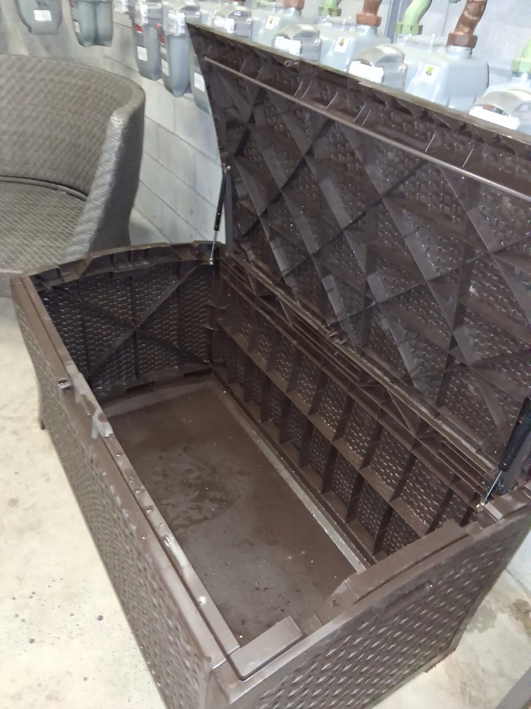Brown Wicker Patio Storage Box - photo 3