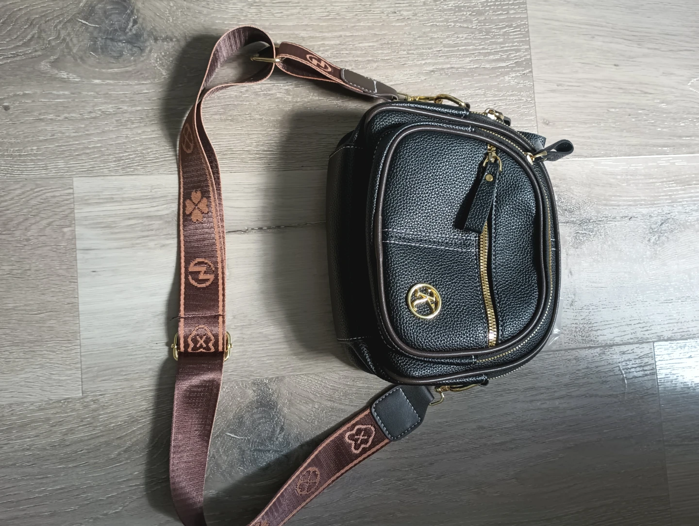 Black Leather Sling Bag