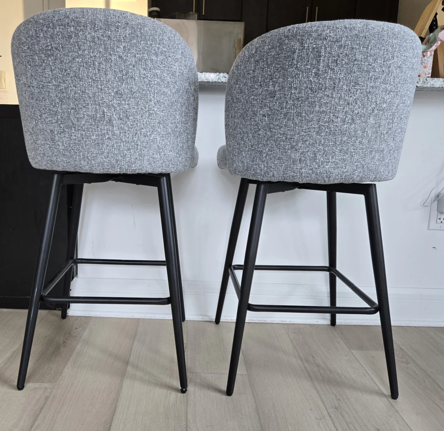 Set of 2 Grey Swivel Bar Stools - photo 3