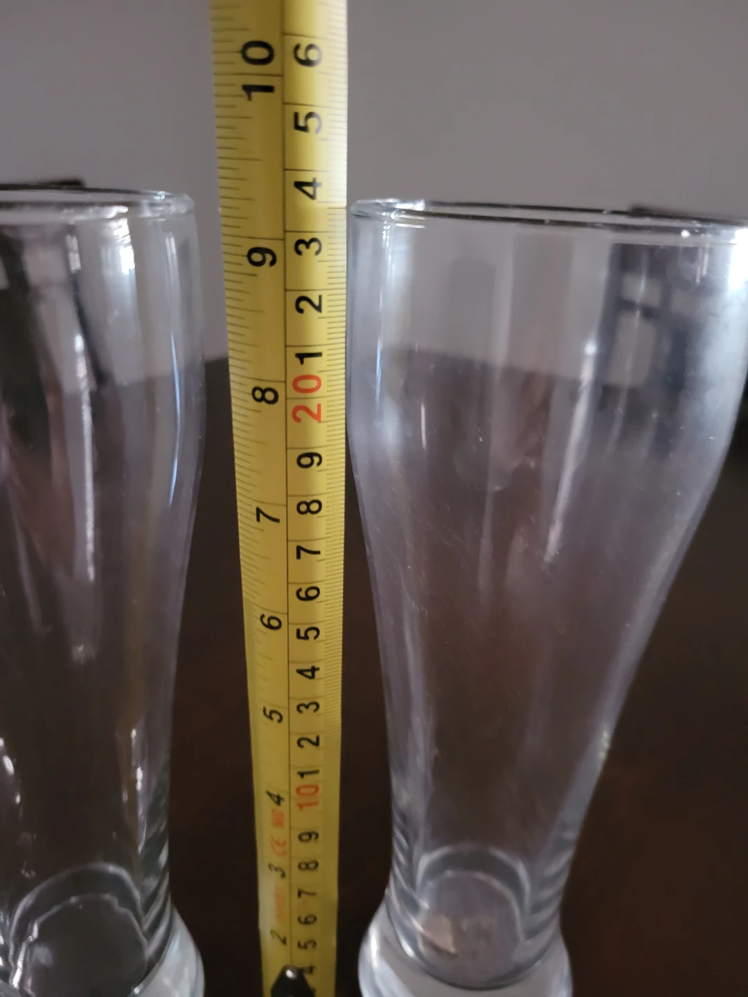 Two Clear Pilsner Beer Glasses - photo 2
