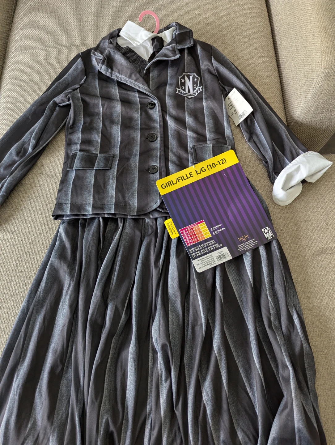 Wednesday Addams Nevermore Academy Costume L/G 10-12