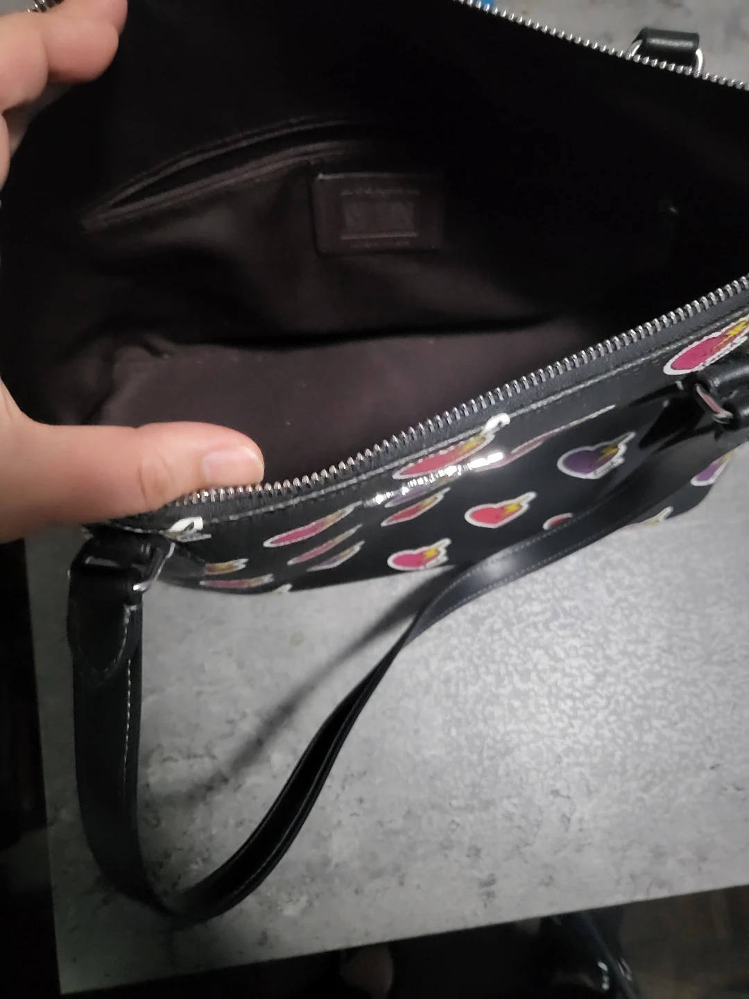 Coach Black Heart Print Tote Bag