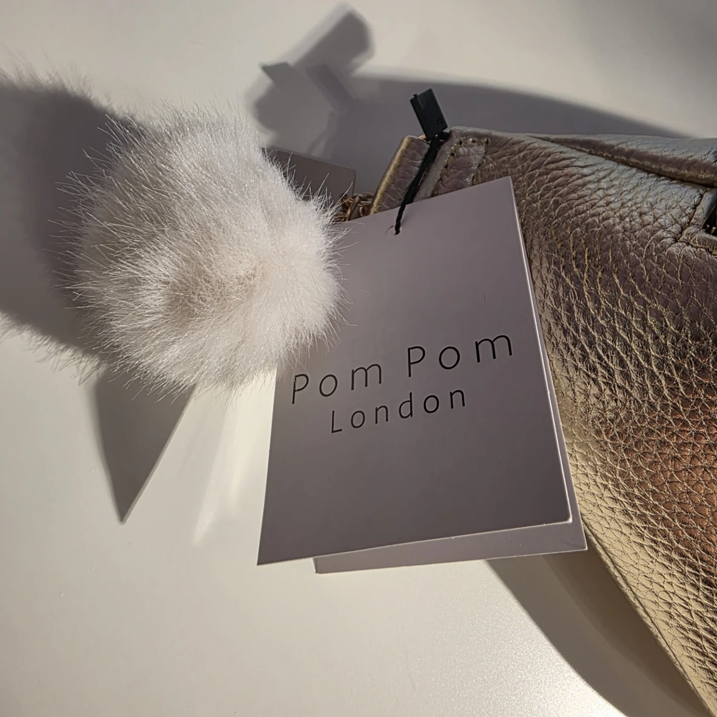 Pom Pom London Genuine leather metallic gold belt bag - photo 3