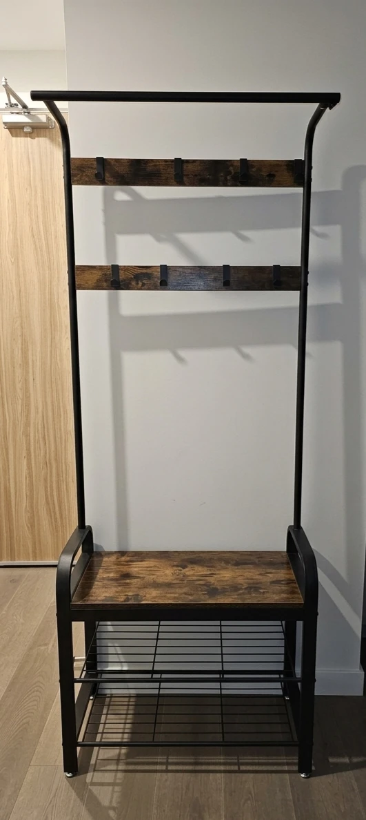 Coat Rack with Shoe Bench