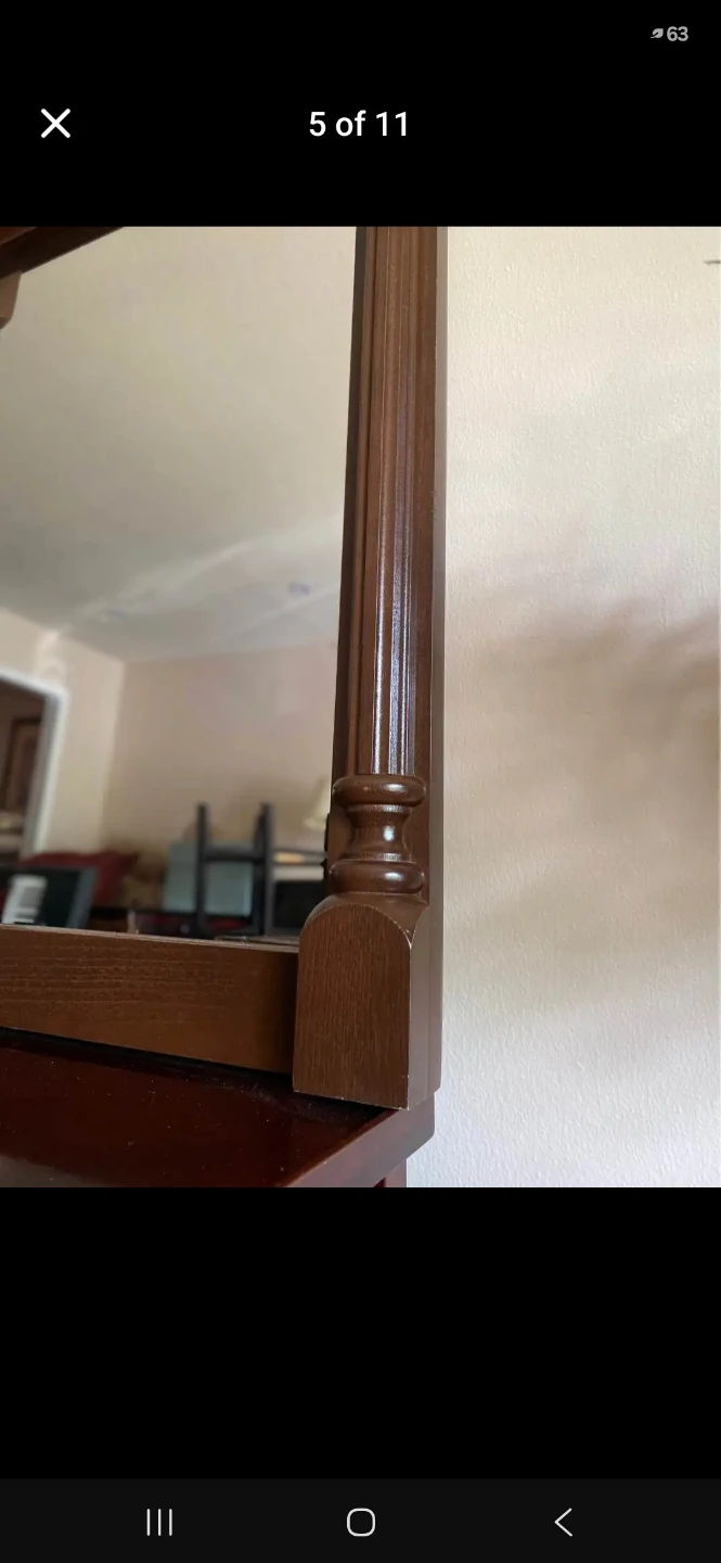 Wooden Table + Hanging Mirror - photo 5