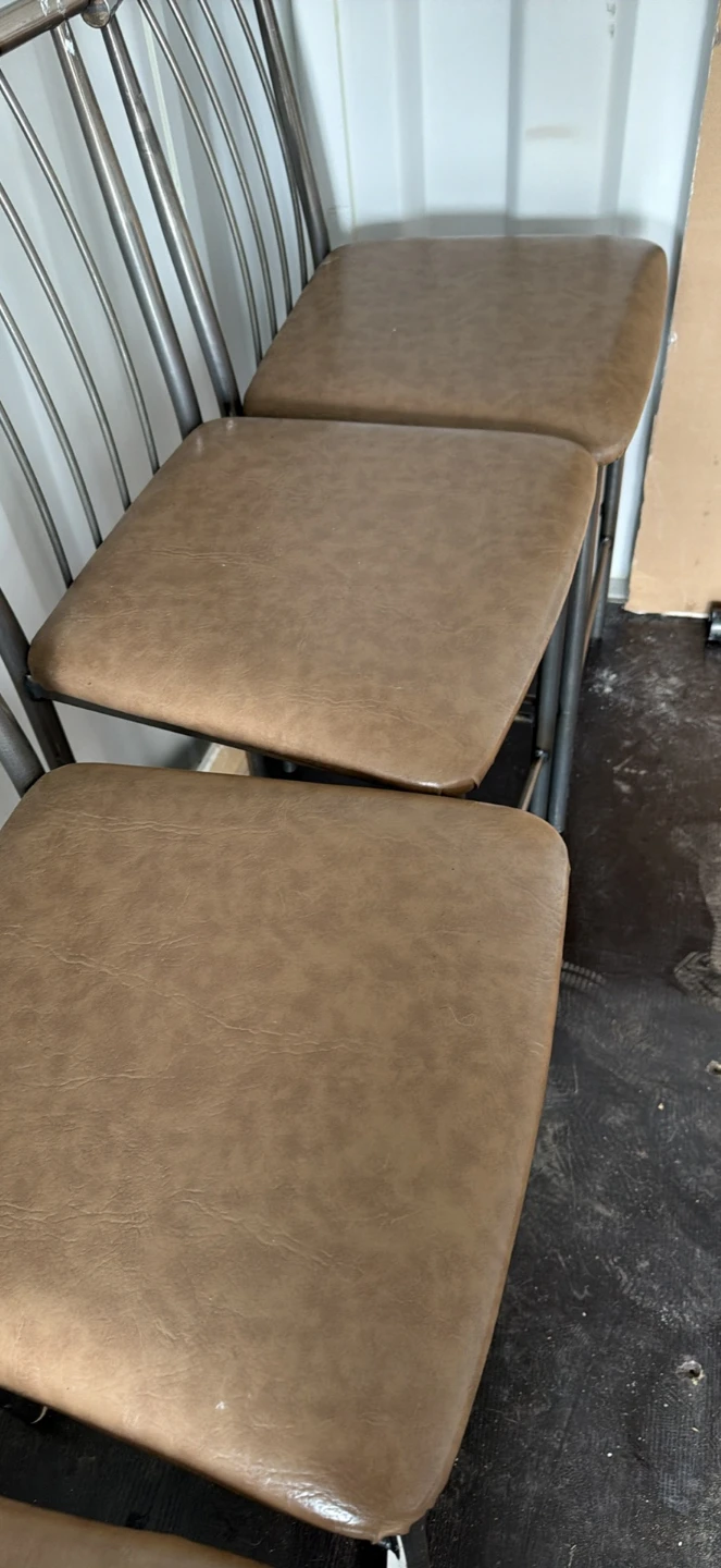 Set of 3 brown metal bar stools - photo 2