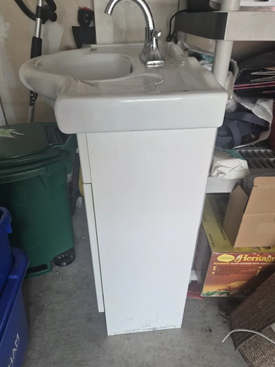 White Bathroom Vanity with Sink - photo 2