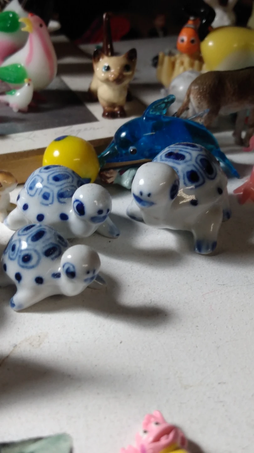 Set of Two Ceramic Turtle Figurines