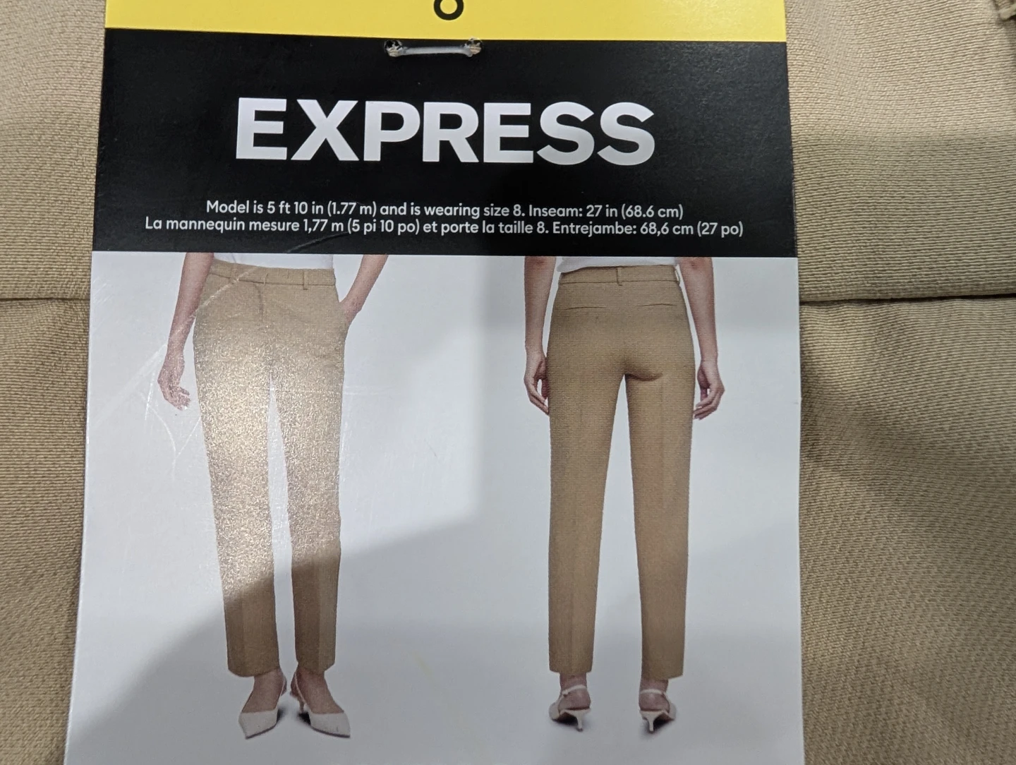 NWT - Women's Express Beige Tan Dress Pants Trousers - Size 6 - photo 3