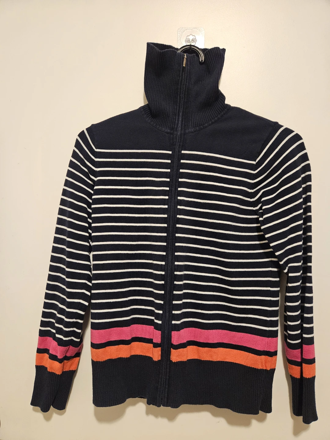 Striped zip-up sweater - photo 2