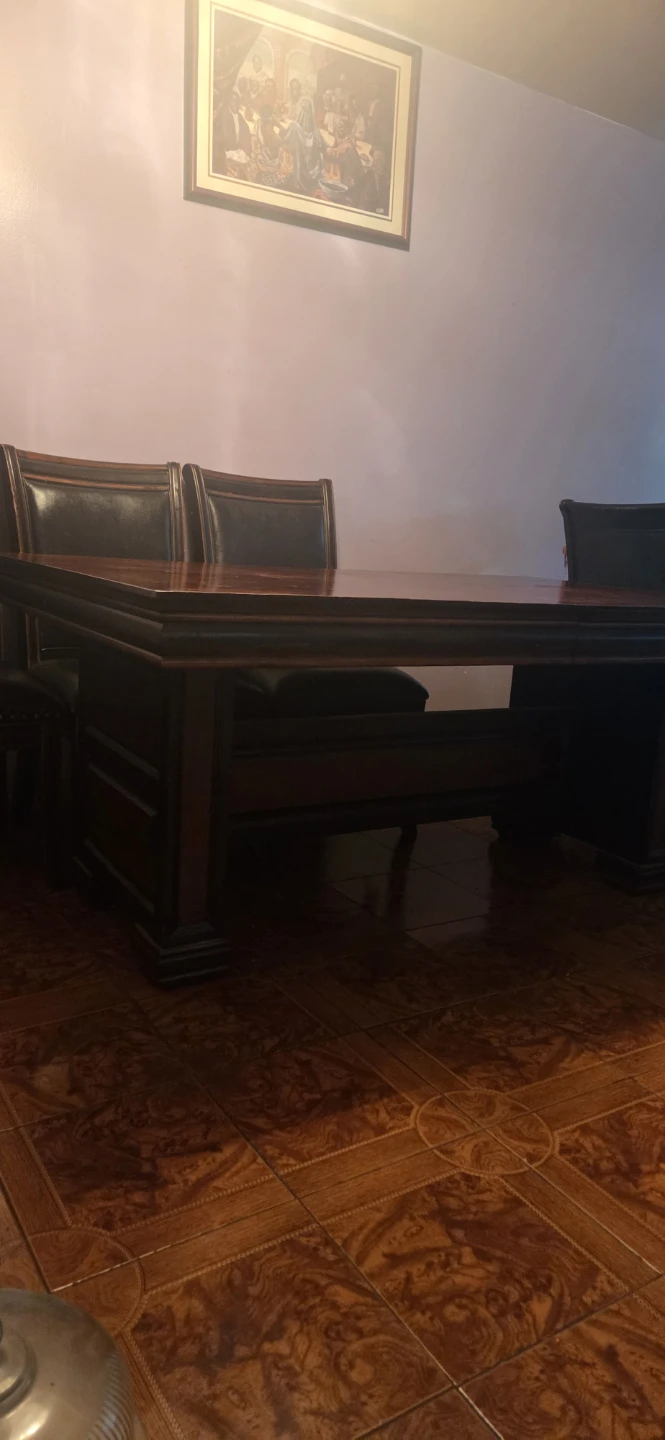 Dark Wood Dining Table with 6 dining chairs - photo 2
