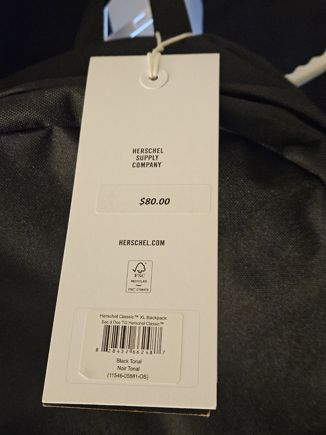 Herschel Classic XL Backpack Black Tonal - photo 2