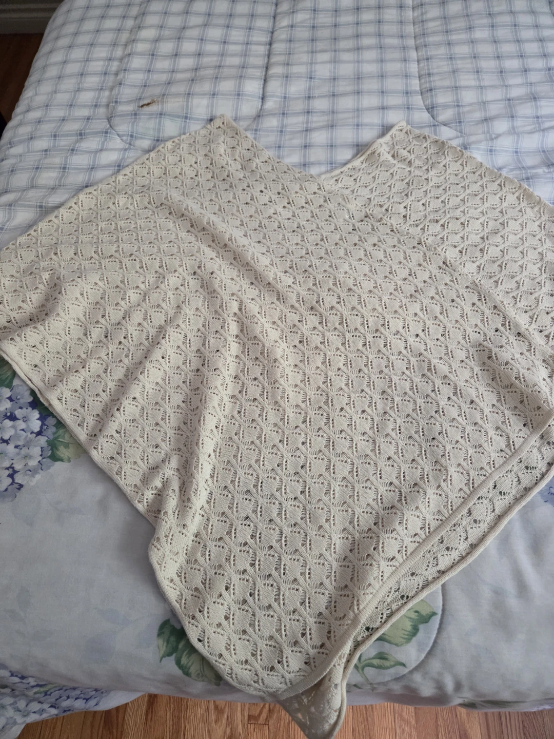 Cream knit poncho