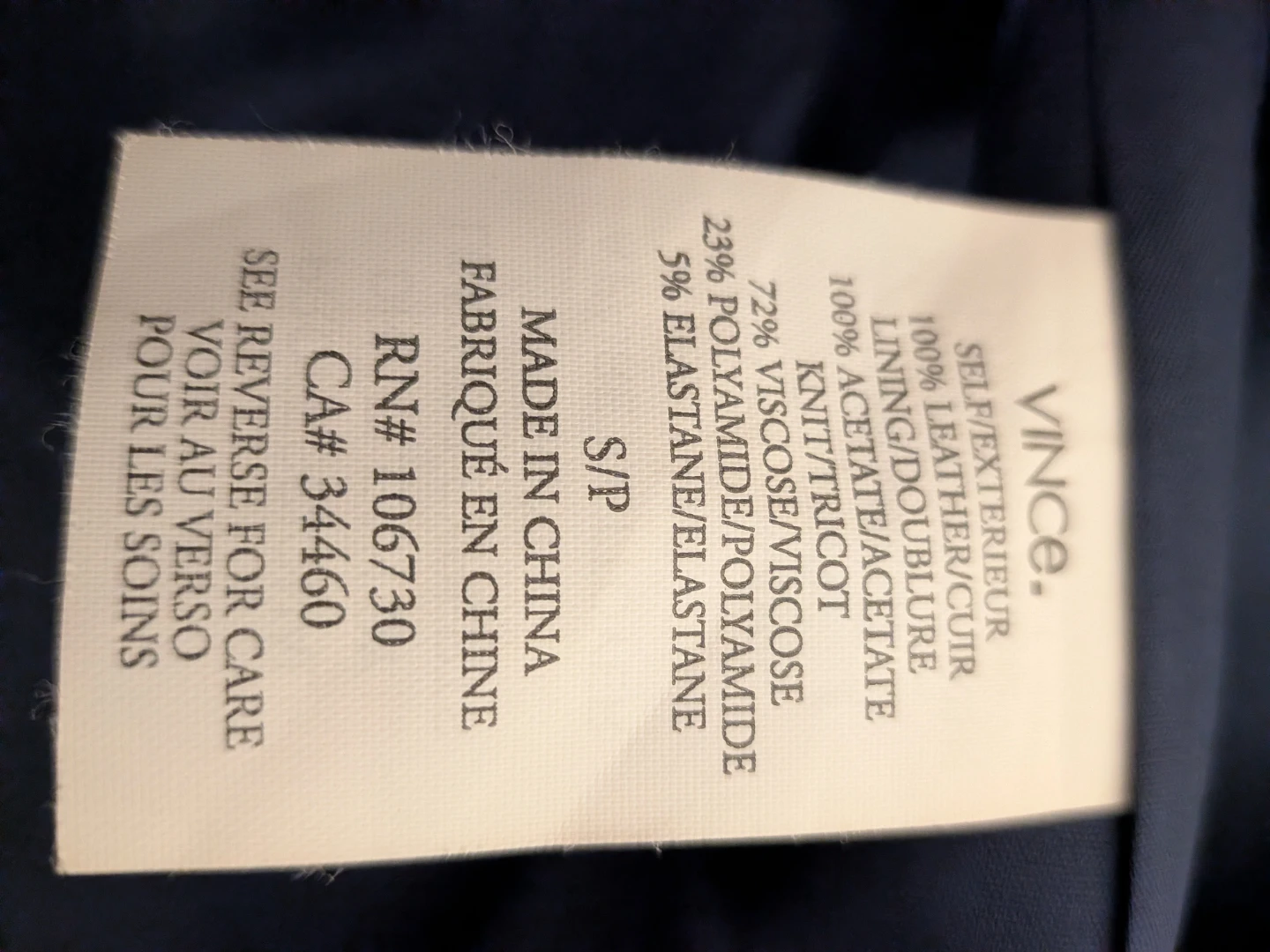 Vince Leather Jacket Navy - photo 4