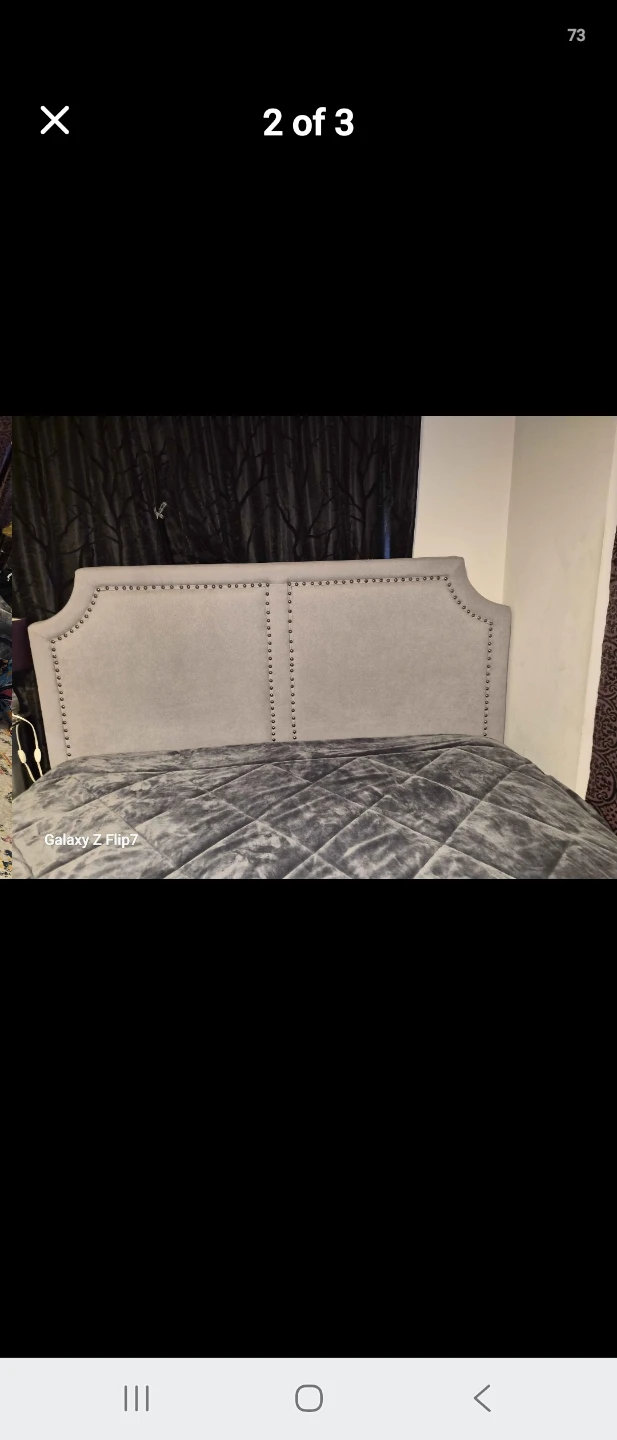 Upholstered king  Bed Frame with Nailhead Trim - photo 2