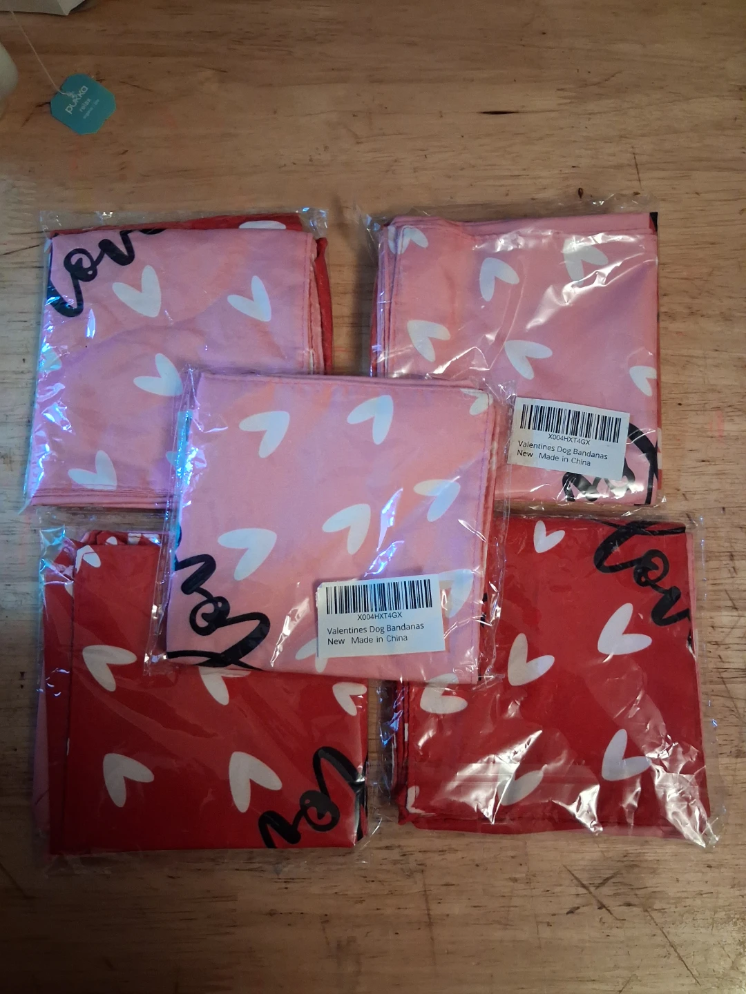 Set of 5 Valentines Dog Bandanas