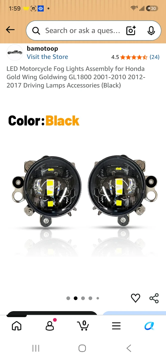Bamotoop LED Fog Lights for Honda Gold Wing GL1800 - photo 2