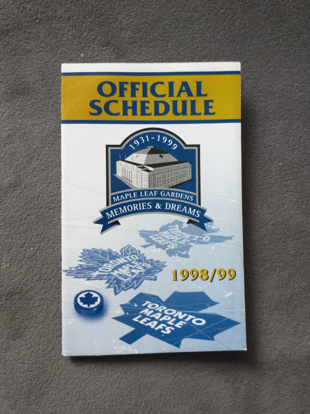 1998/99 Toronto Maple Leafs Official Schedule