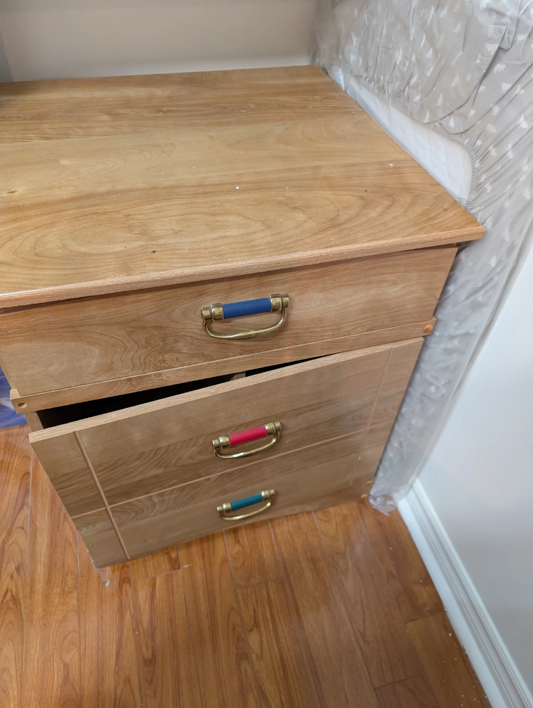 Three-Drawer Wooden Nightstand