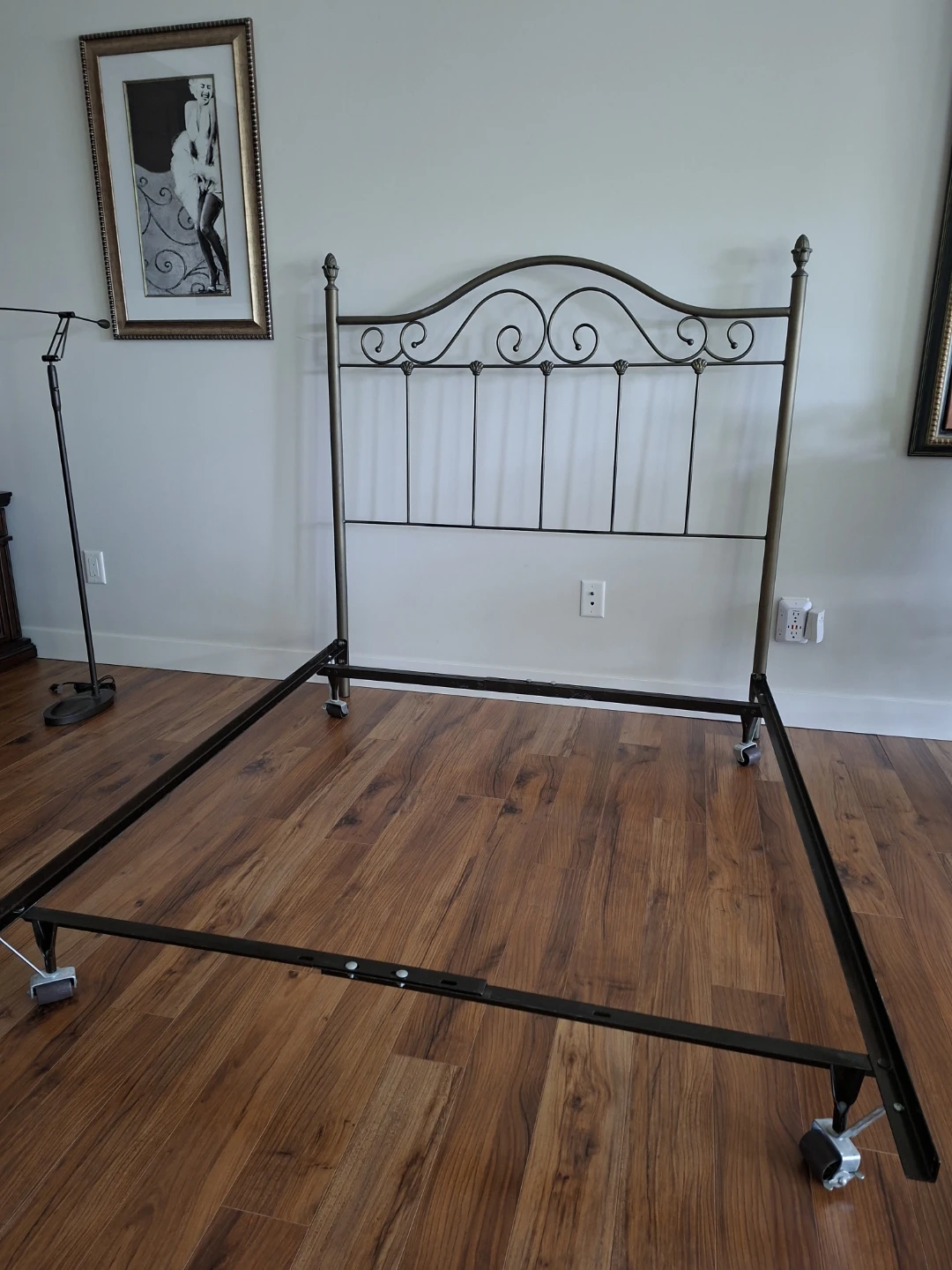 DOUBLE/FULL BED FRAME + HEADBOARD + BOX SPRING — $40