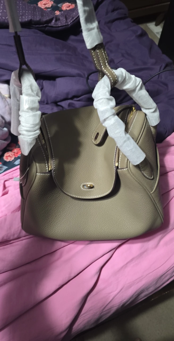 Taupe Leather Handbag