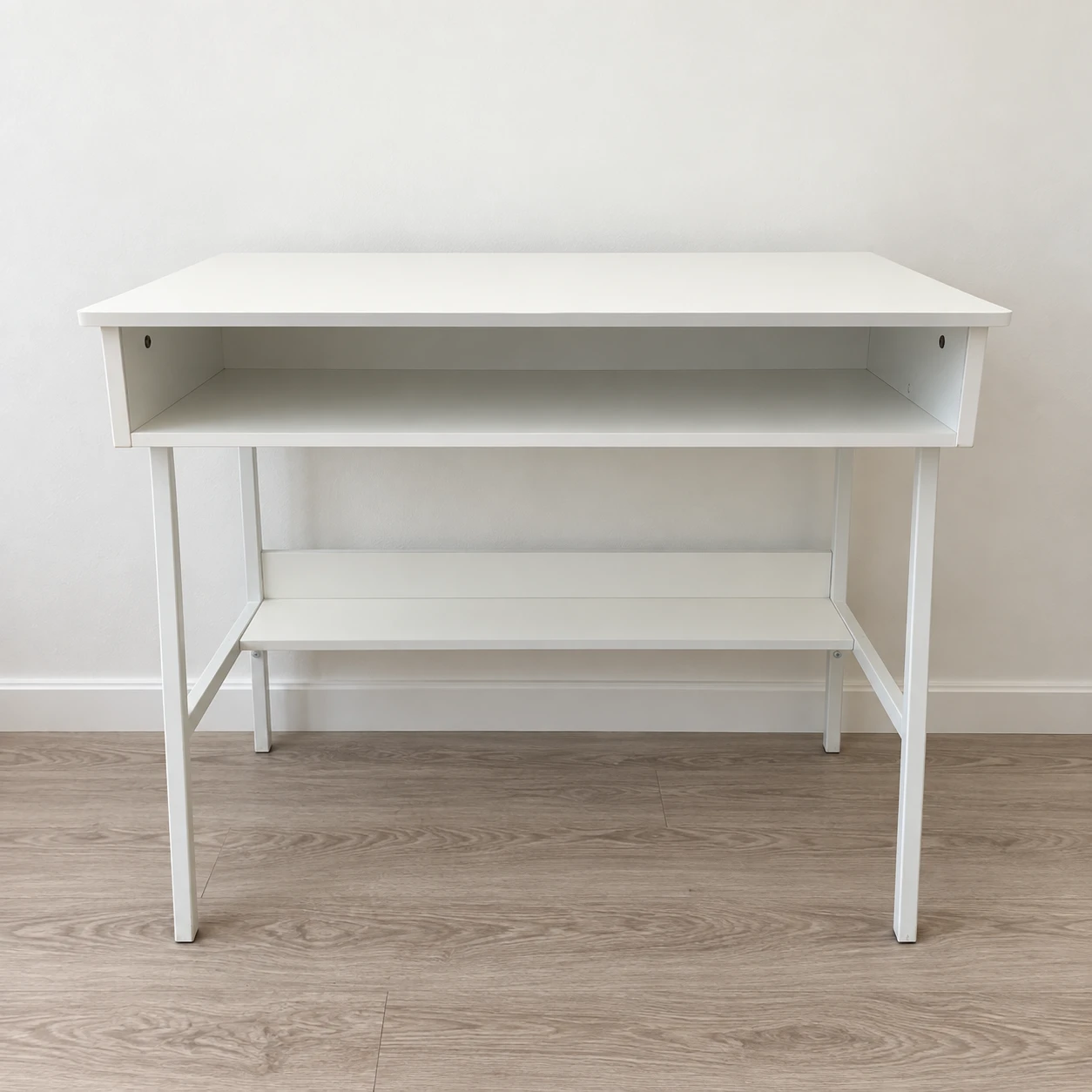 DEILALY White Computer Desk with Storage Space