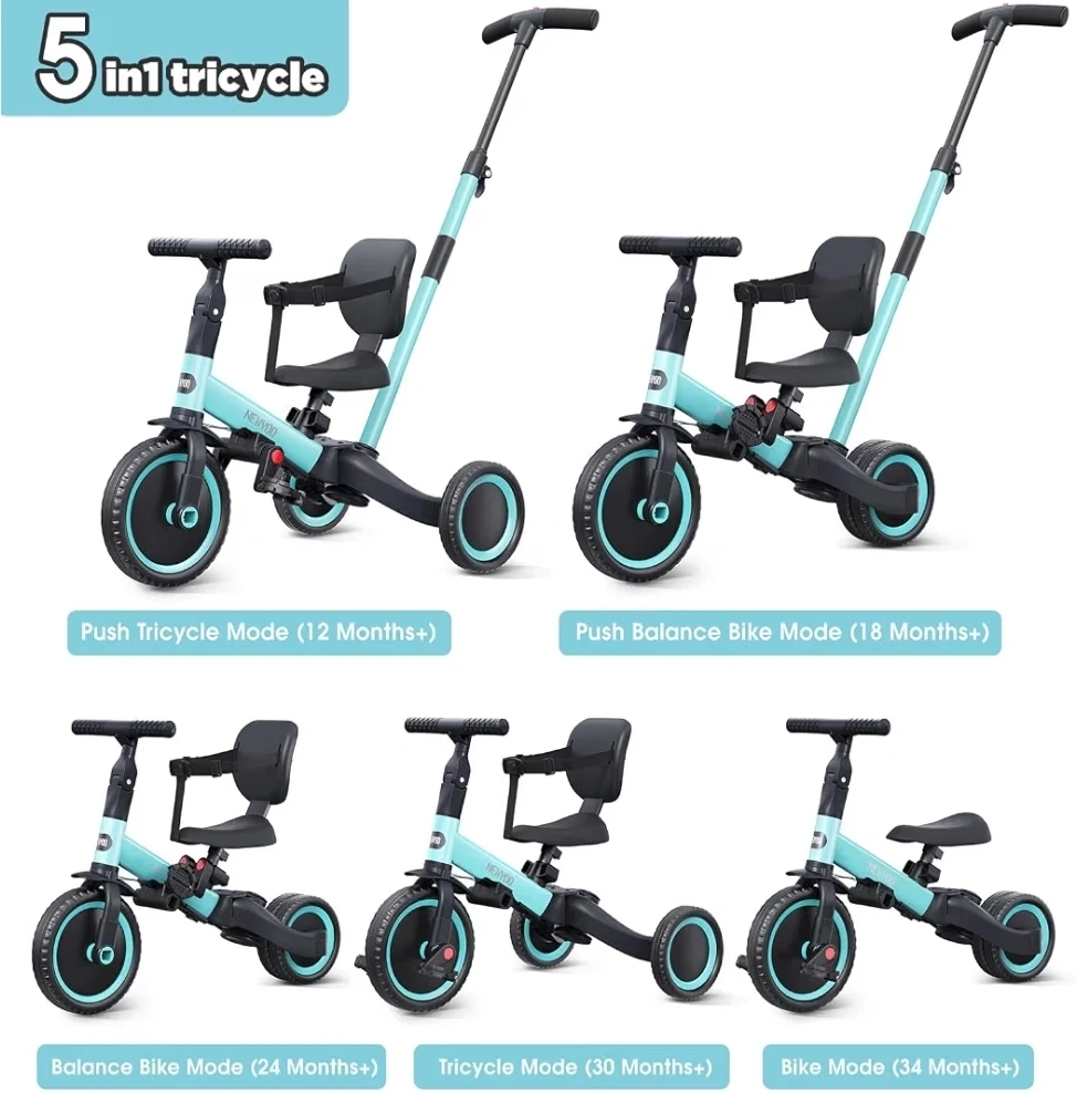 newyoo 5-in-1 Tricycle for Toddlers 1-3, Toddler Bike - photo 5