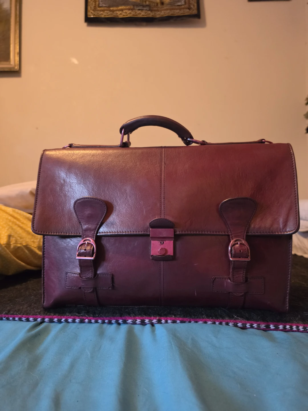 Burgundy Leather Briefcase