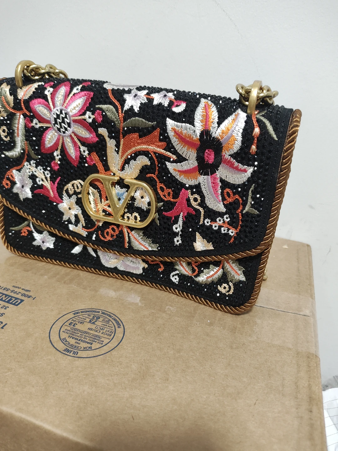 Valentino Garavani Floral Embroidered Shoulder Bag