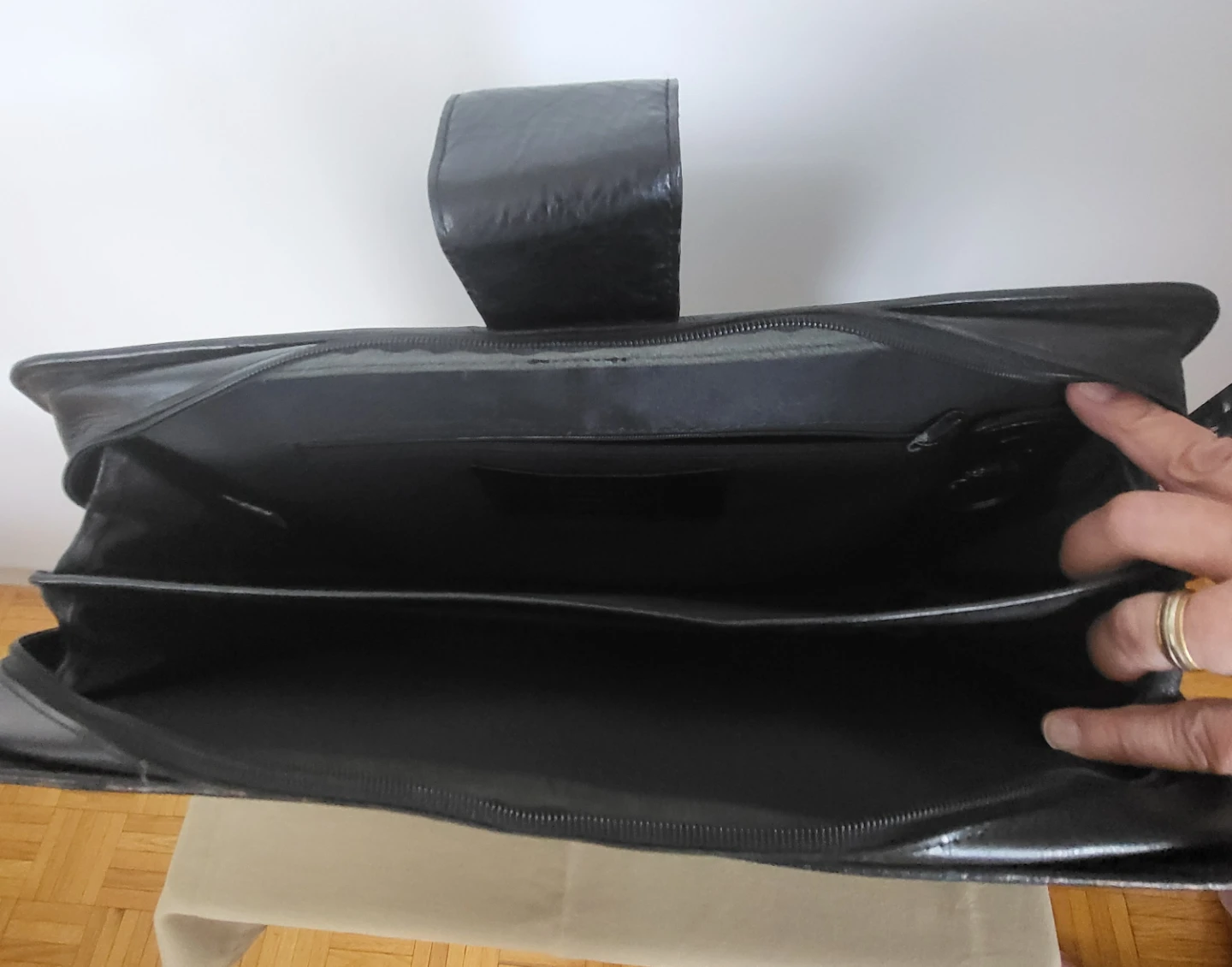 Genuine Black Leather Document Portfolio/Clutch - photo 3