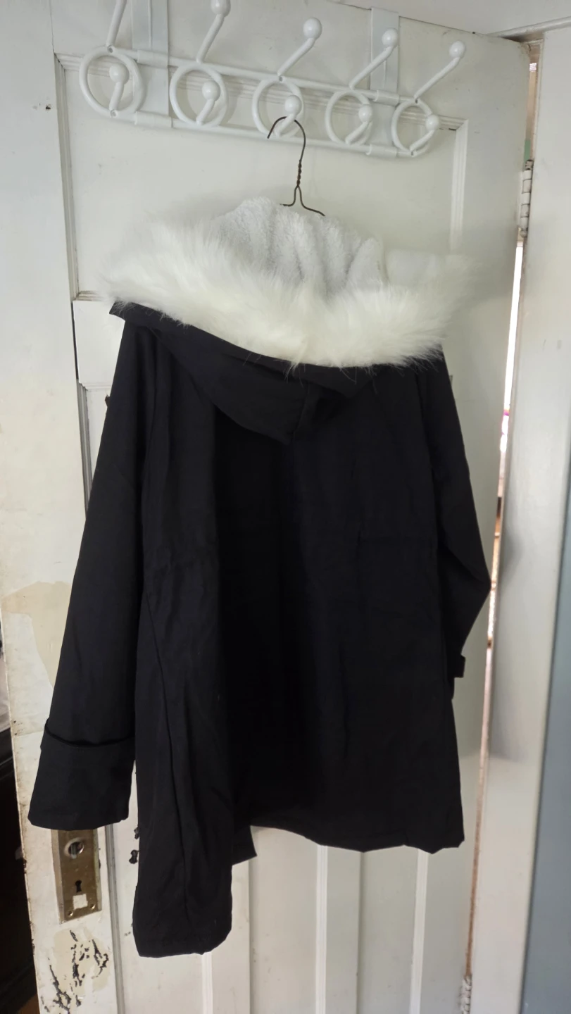 Black Winter Parka with Faux Fur Hood - XL - photo 4