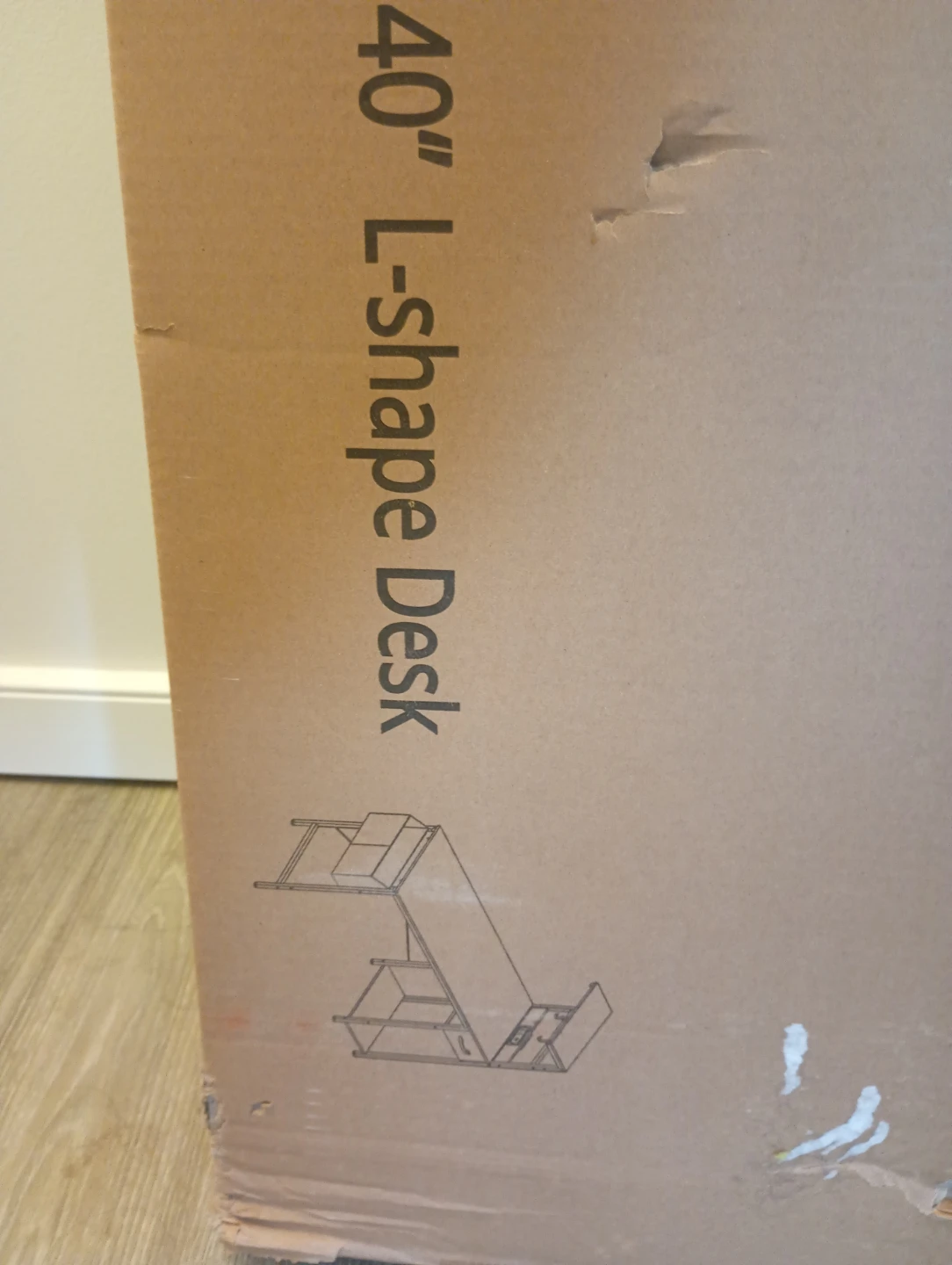 L shaped desk w Charging station