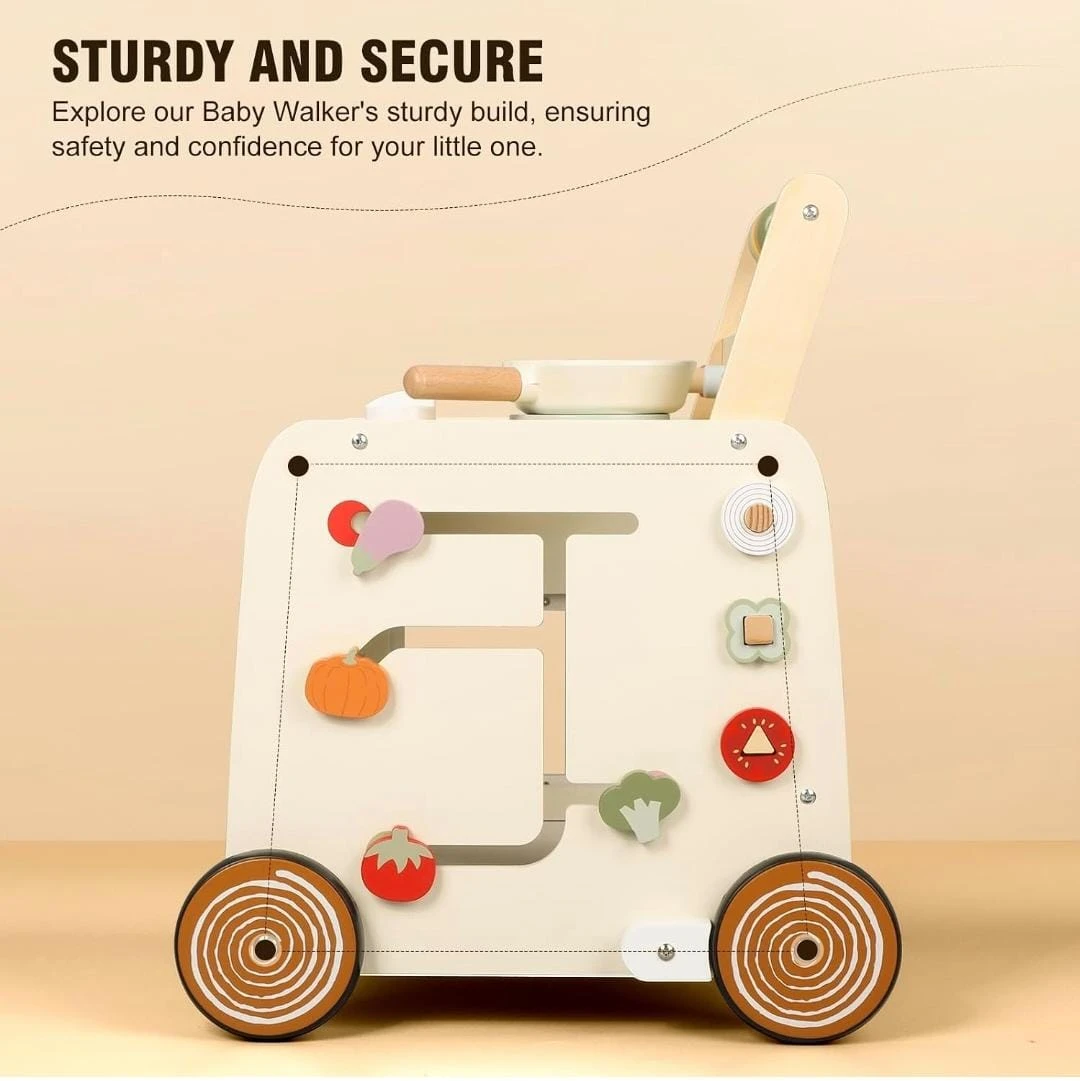 Pithfor 3-in-1 Wooden Baby Walker and Activity Center - photo 5