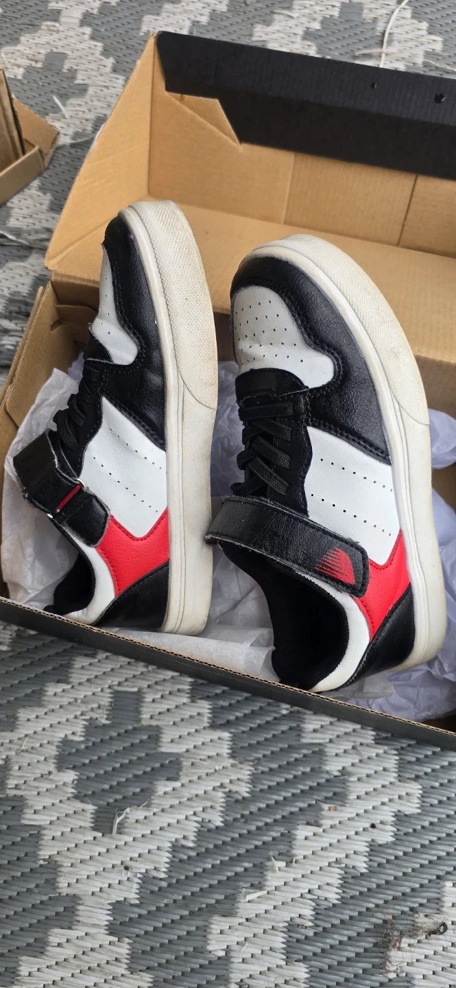 SIZE 1 George Kids Sneakers Black White Red - photo 2