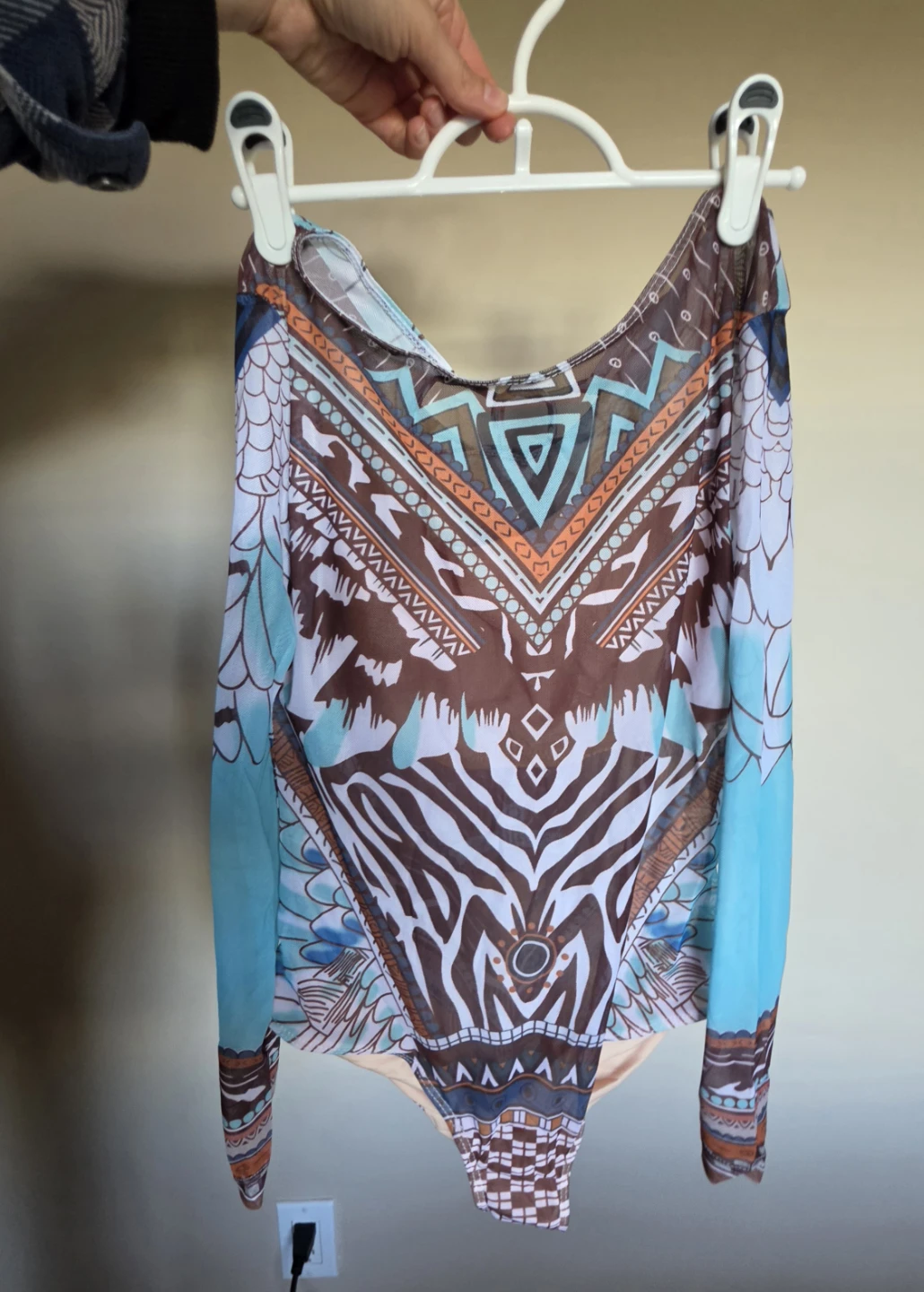 Long-Sleeve Printed Bodysuit and pants with Sun protection - photo 5