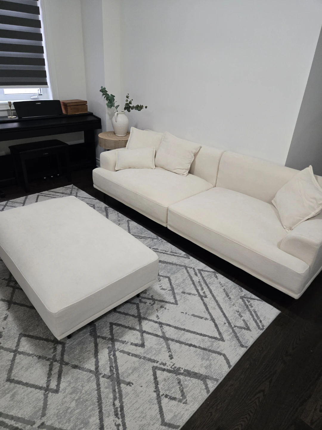 Cream Modular Sofa with Ottoman