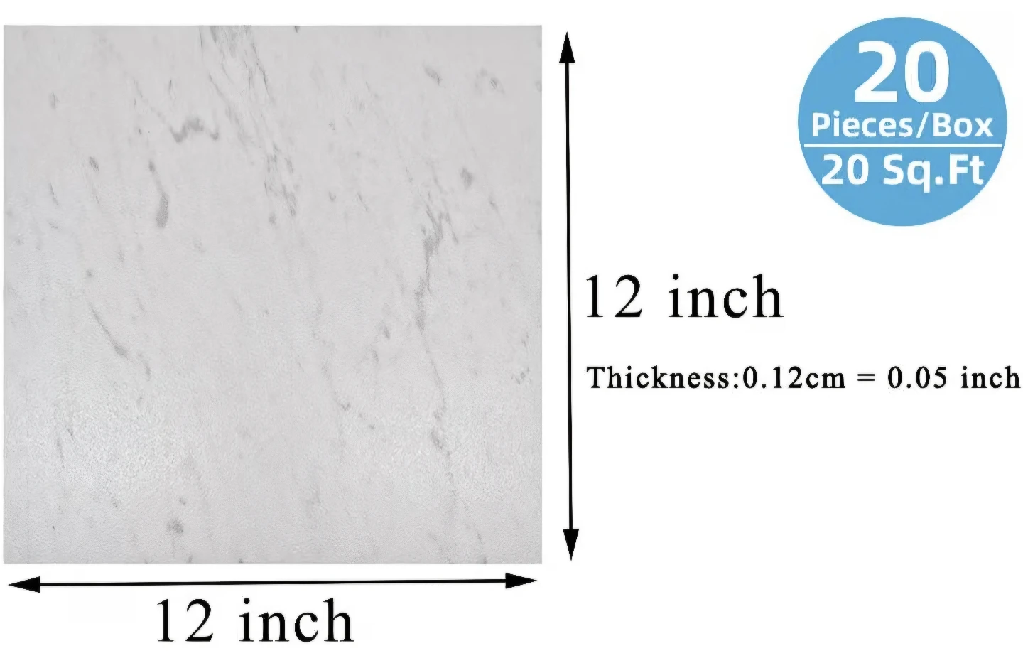 12x12in Marble Peel & Stick Floor Tiles  20pcs - photo 2