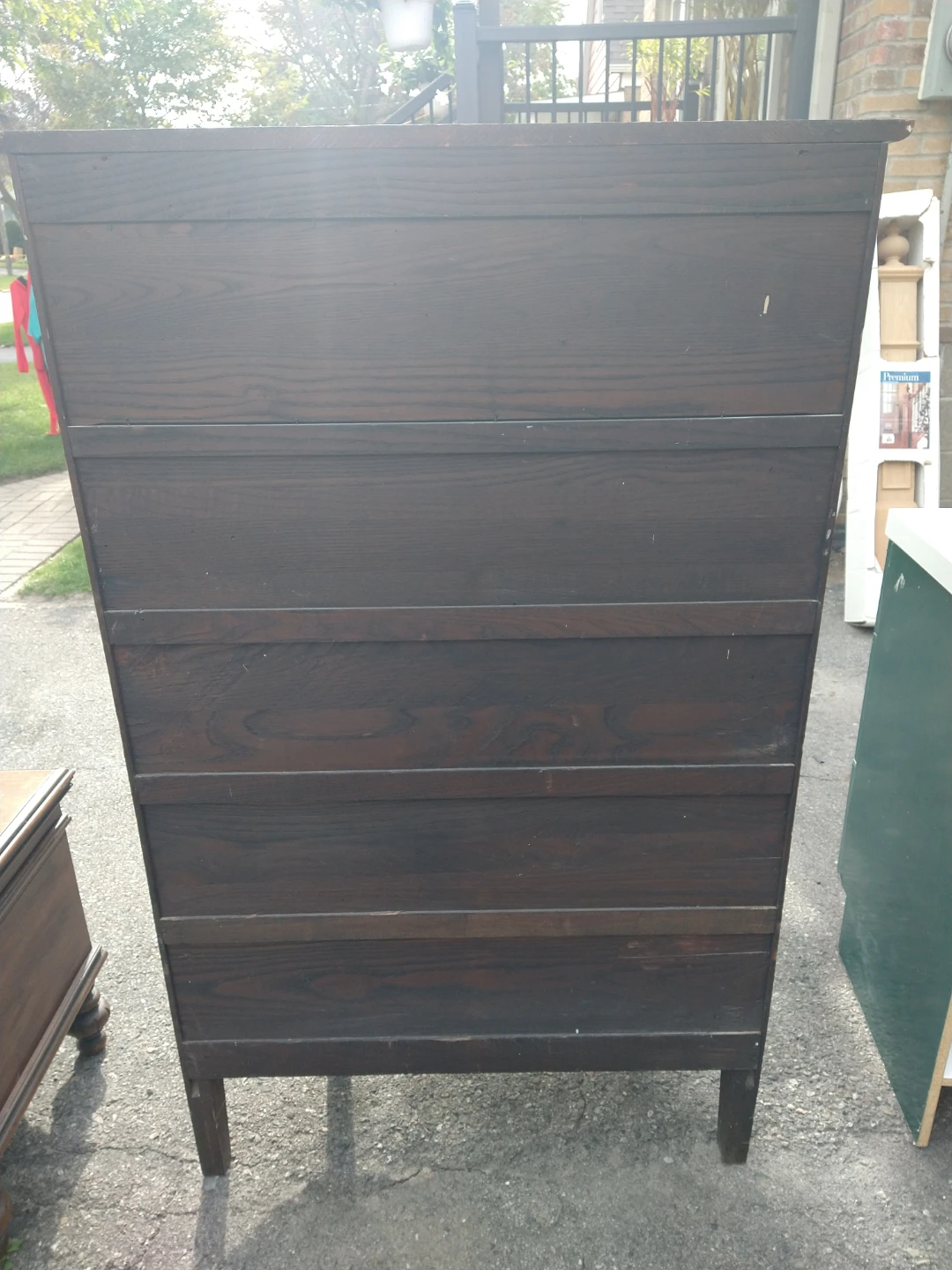 Vintage Curved Glass Oak Curio Cabinet - photo 3