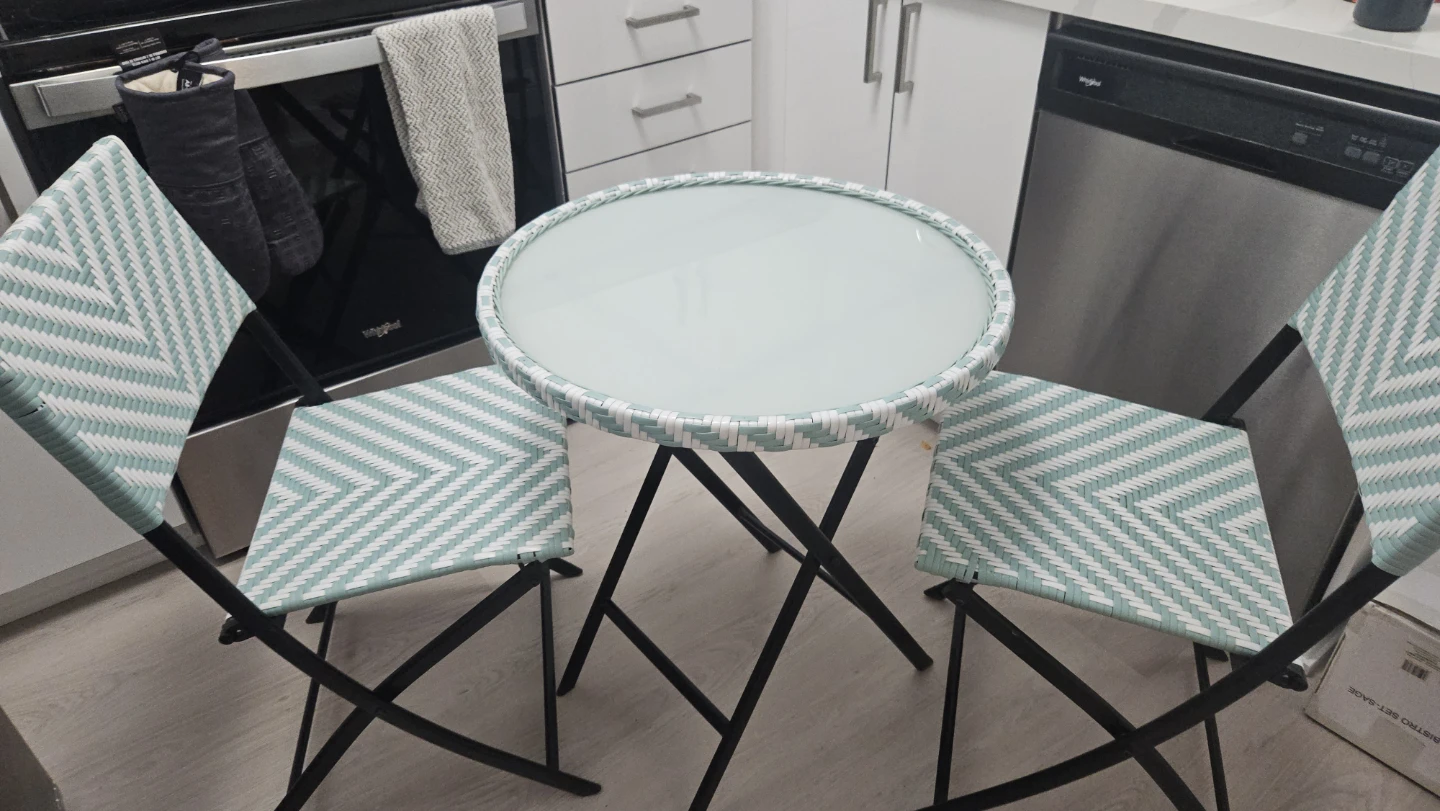 3 Piece Wicker Folding Bistro Set - photo 2