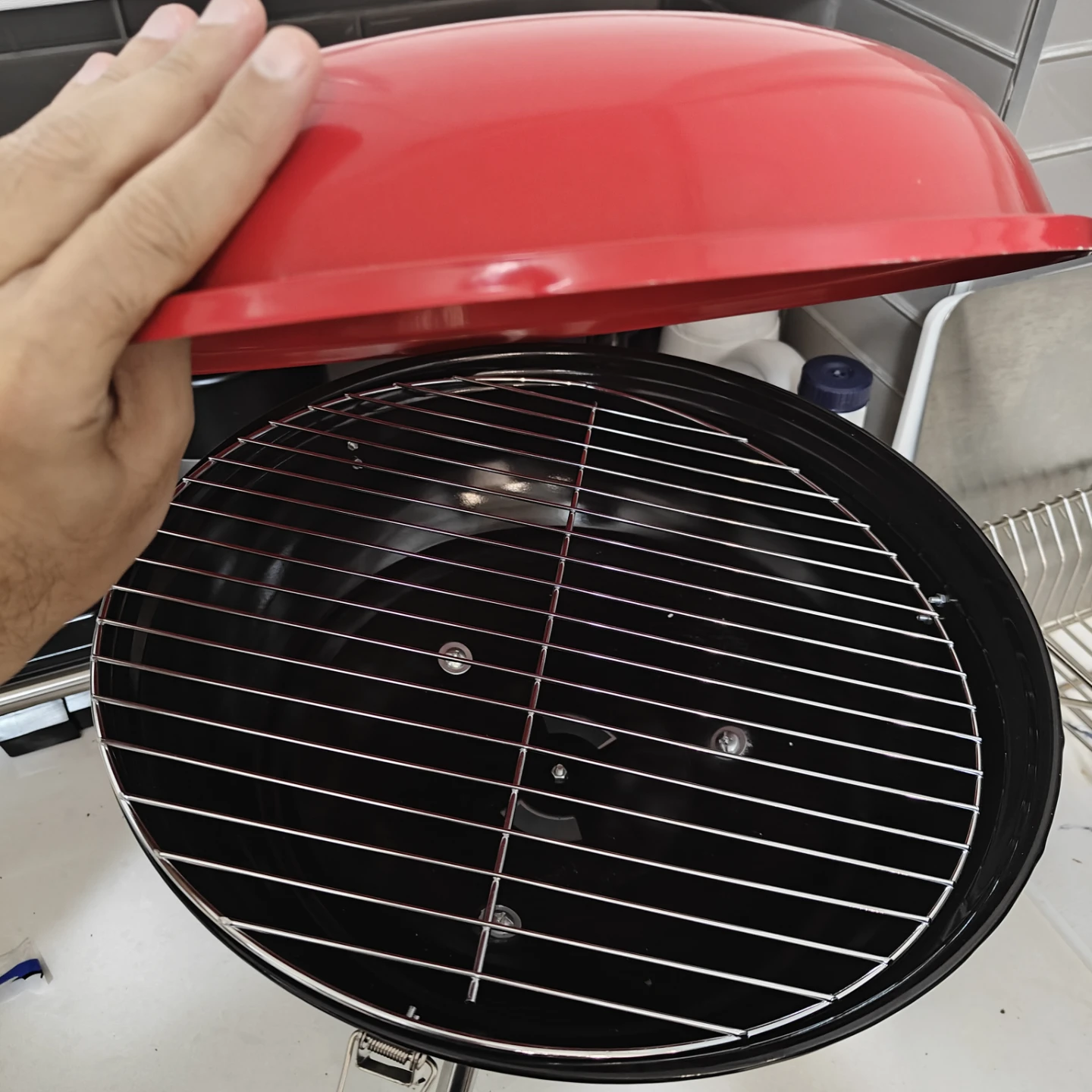 Portable Red Charcoal Grill
