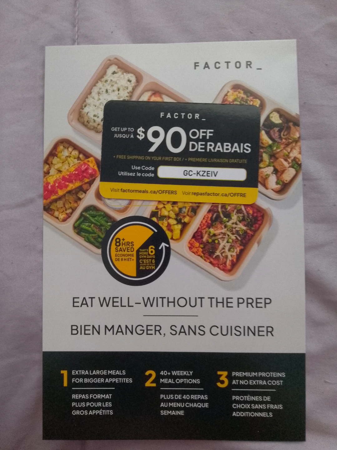 Factor Meal Delivery $90 Off Discount Coupon 🏈