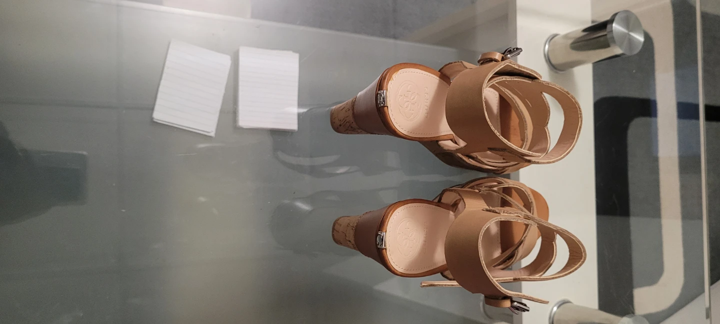 Guess Tan Cork Wedge Sandals - photo 2