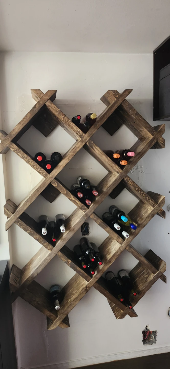 Handcrafted Rustic X-Style Wine Rack