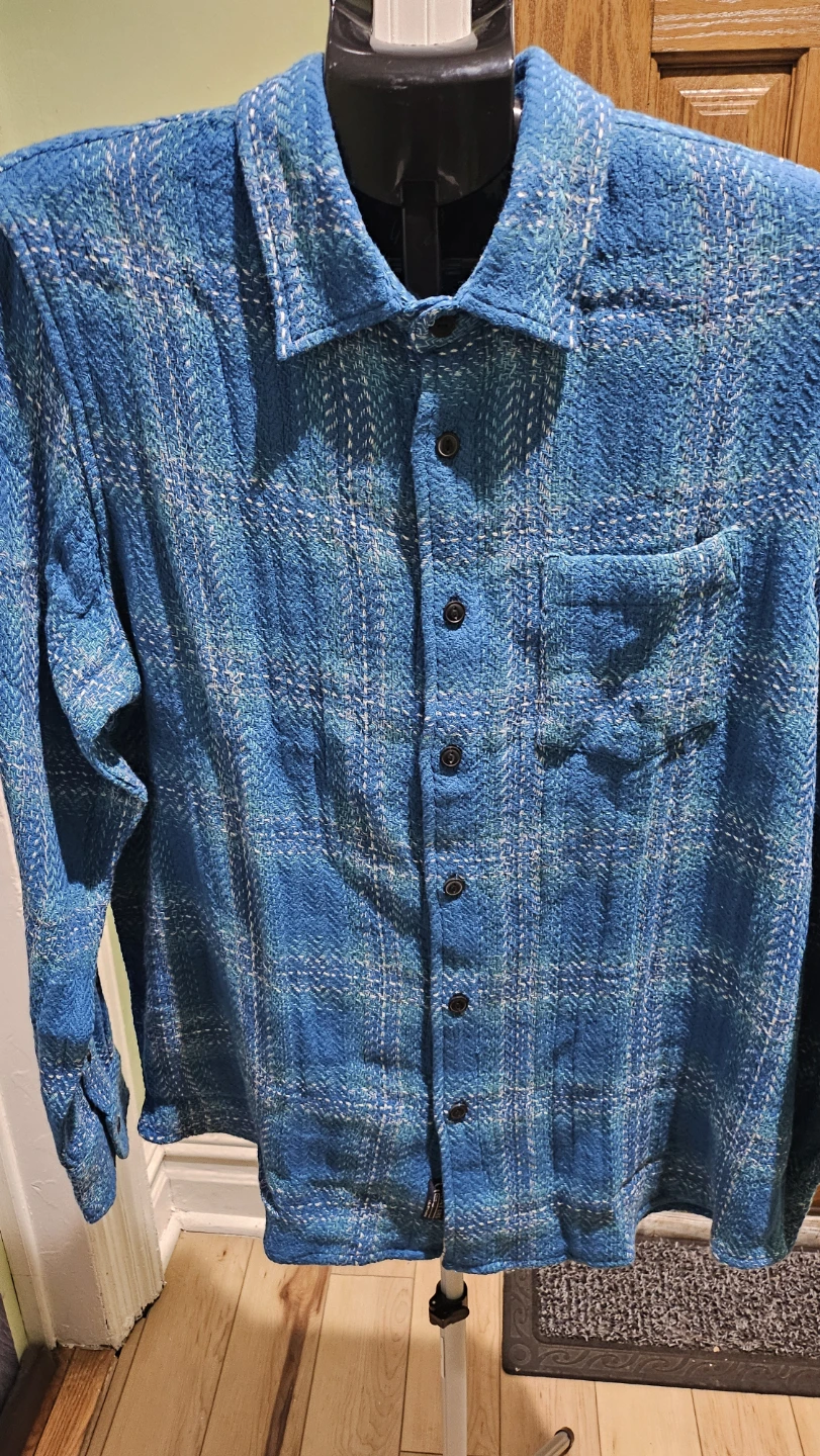 Grayers Brawny Loose Twill Shirt - Cobalt Green