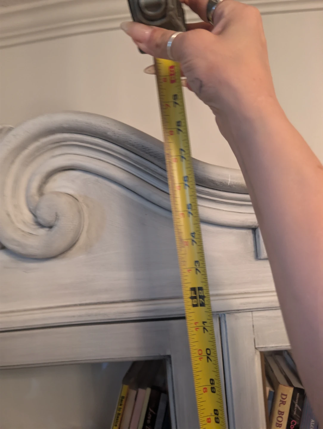 Vintage Painted Wooden China Cabinet - photo 4