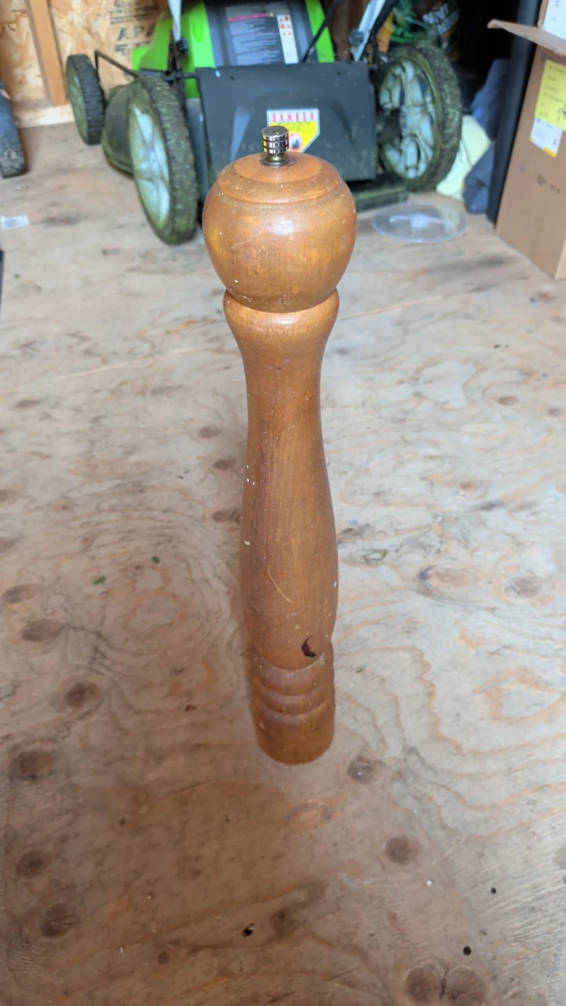 🏈 Tall wooden pepper mill